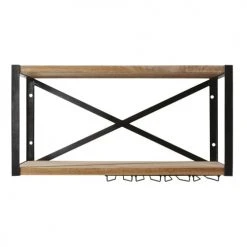 Maisons Du Monde Meubles Haut Etagère Murale De Cuisine En Métal Gris Et Manguier Massif