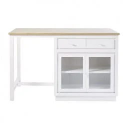 Maisons Du Monde Îlots Et Dessertes Îlot Central Cuisine 6 Tiroirs 2 Portes Blanc