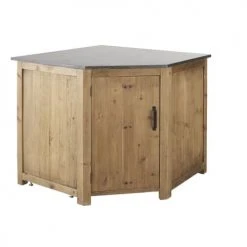 Maisons Du Monde Meubles Bas Meuble Bas D'angle De Cuisine 1 Porte En Pin Recyclé Effet Vieilli